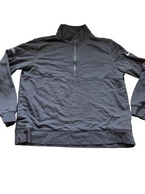 Nike Sweatshirt Mens 2XL Fleece Half Zip Pullover Swoosh Logos Pockets